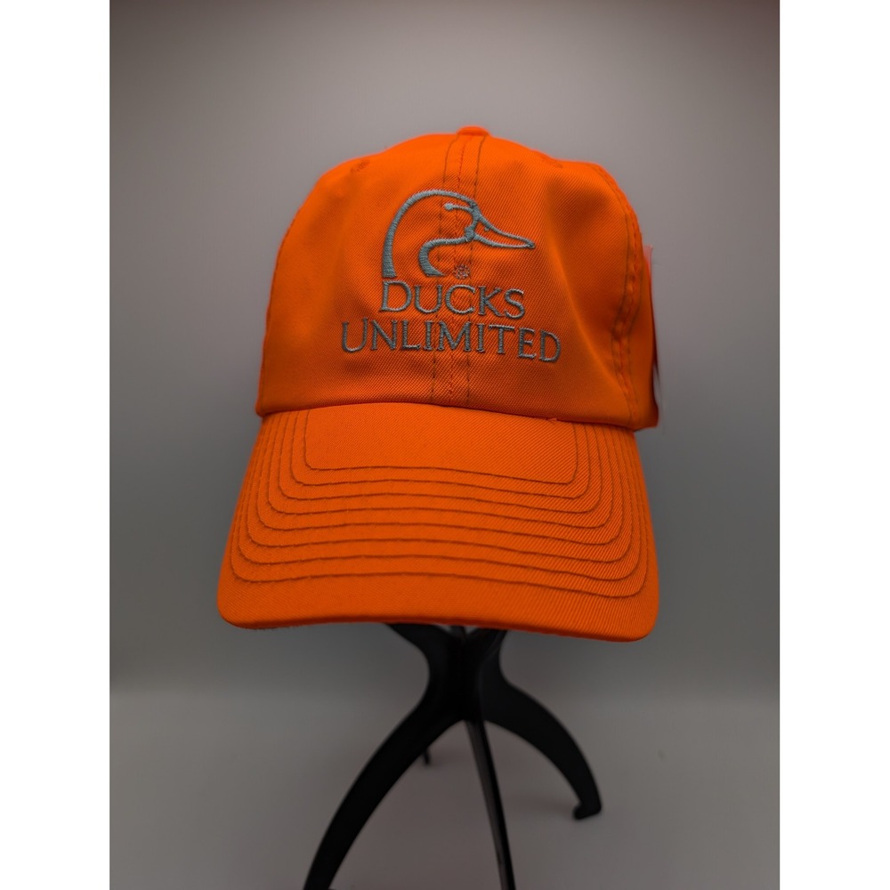Ducks Unlimited Blaze Orange Hunting Hat Outdoor Cap Embroidered Logo NWT